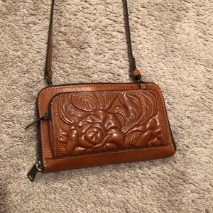 Brown leather crossbody